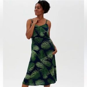 Sugarhill Brighton Lumi Batik Sundress Navy Palm Fronds Viscose Sz 8 Resortwear